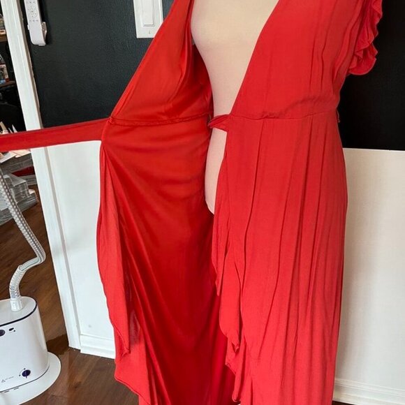 Express Flutter Sleeve Maxi Dress | Coral Pink| Size S Gently Used – Excellent C - Picture 11 of 14